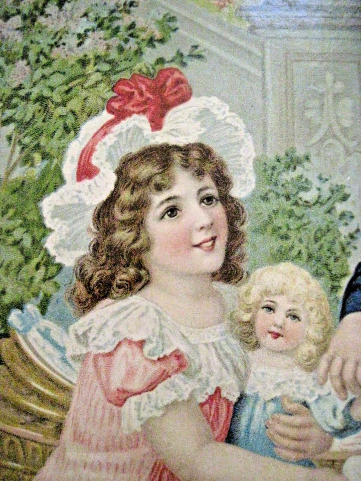 Troquelado muy grande con foto de niña sosteniendo muñeca con pierna rota y niño médico * Foto 2 de 3