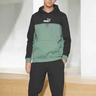 PUMA Men s Color Block Fleece Hooded Sweatshirt