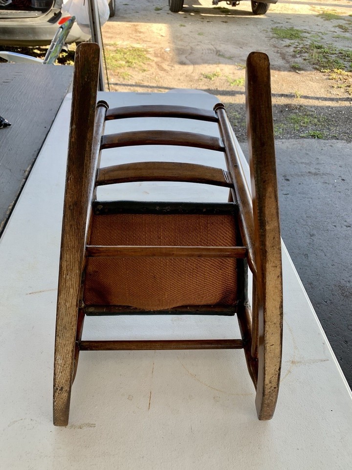 VIntage Antique Childs Wooden rocking chair kids rocker eBay