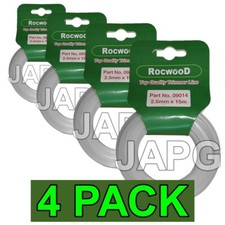2.5mm x 15m Professional Nylon Grass Trimmer Strimmer Line 2.4mm FOUR PACK 0.80 per metre