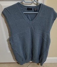 Vintage Men  s IZOD Golf Sweater Vest Medium Blue with Logo Size XL--Preowned