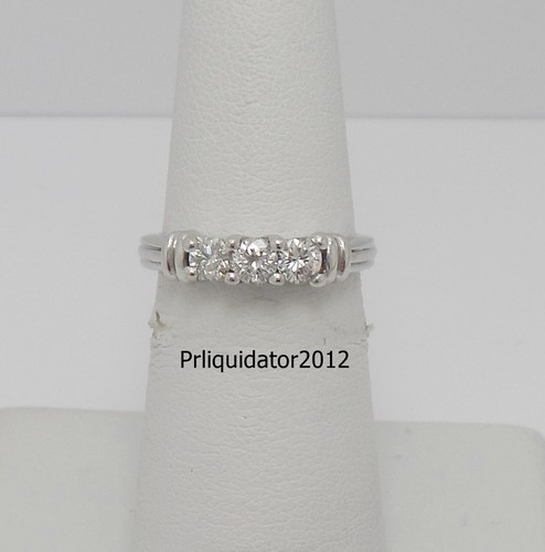 1/2CT Natural Diamond Anniversary Engagement Wedding Bridal Ring 10K White Gold