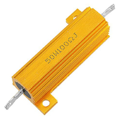 2Pcs 50W 100 Ohm 5% Screw Tab Aluminium Clad Wirewound Resistor Gold Tone