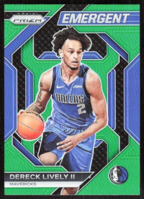 2023-24 3944E Panini Prizm Emergent Prizms Green Dereck Lively II Rookie Dallas