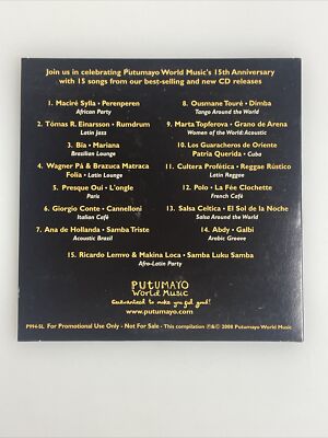Putumayo World Music Sampler 15 Years of World Music 2008 Cd Promo