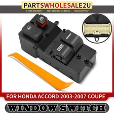 Front Left Driver Door Power Window Switch for Honda Accord 2003-2007 Coupe 2-Dr