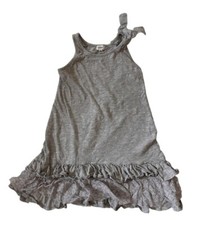 My RUUM Gray Boho Dress Sleeveless Bow Ruffles Lace Girl Size S Small 7 8 EUC