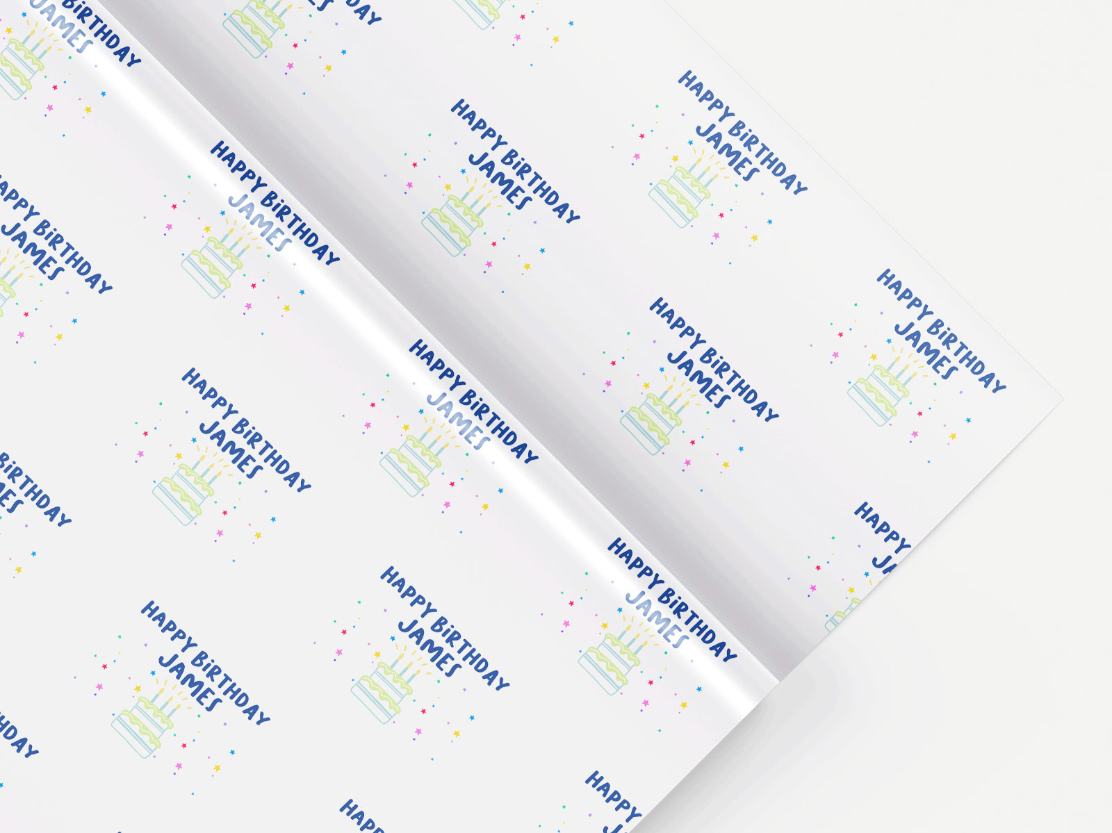 Personalised birthday wrapping paper, gift wrap, any name, any wording