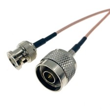BNC Male to N Male Plug Crimp Coaxial Connector Lot Coaxial Coax RF RG316 Cable