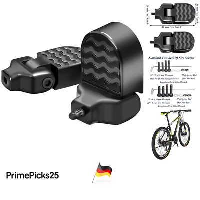 Fahrrad Fußrasten Aluminium schwarz rutschfest für Mountainbike BMX Paar