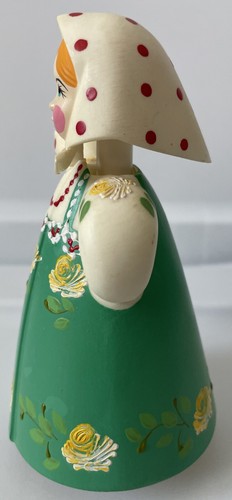 Vintage Soviet SSR Russian Plastic Bobble Wobble Babushka Woman Handpainted - Picture 2 of 7