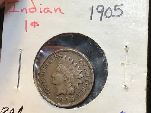 1905 Indian Head Cent / Penny, 1 Coin , Higher Grade VF Full Liberty,