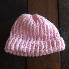 Homemade Pink Baby/toddler Beanie Hat Crochet Knit