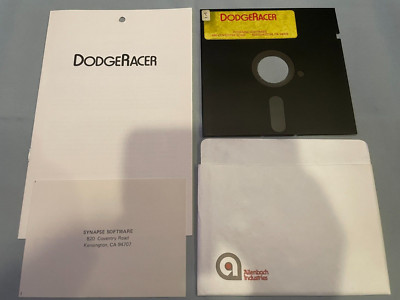 DODGE RACER - Atari 400/800 Computer Synapse Video Game 5.25'' Disk+Manual TESTED