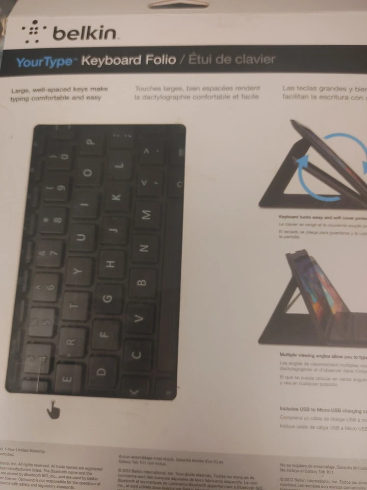 Belkin Keyboard Case and Folio for Samsung Galaxy Tab 1 - 10.1" - Image 2 of 2