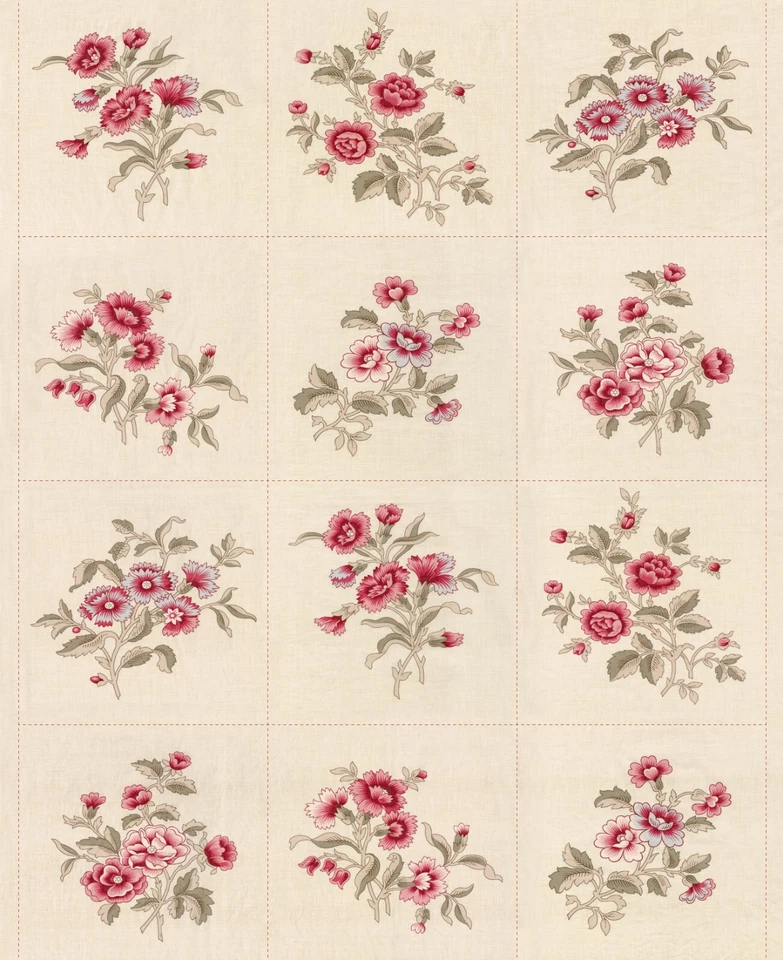 ANTOINETTE Panel French General Moda Fabric Quilting Floral Pearl 1 yd 13958-11 - Image 2 of 3