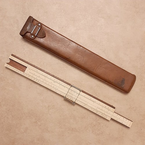 Vintage Keuffel & Esser co Ruler Sliding with Leather Case Model 4053 3S