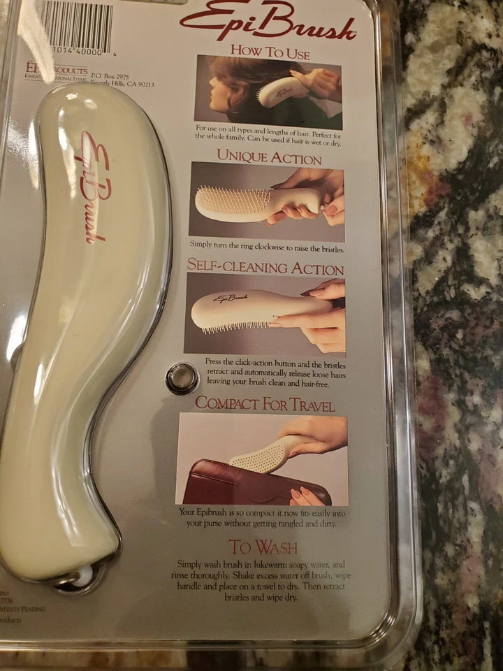  Epi Brush Products Beverly Hills 1980 tamaño completo autolimpieza NUEVO NOS beige F Foto 3 de 4