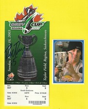 2003 CFL GREY CUP TICKET UNUSED SIGNED by EDMONTON ESKIMOS RICKY RAY