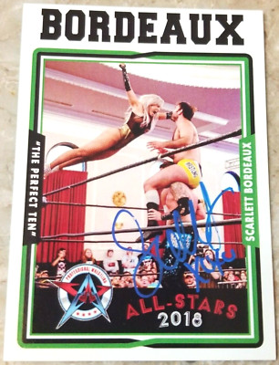 Scarlett Bordeaux 2018 AAW MEMORIAL WRESTLING RC Hand SIGNED Rookie WWE - RARE