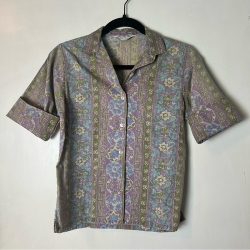 Jayson Classics Women's Vintage Button Down Short Sleeve Shirt 60s Sz 11/12