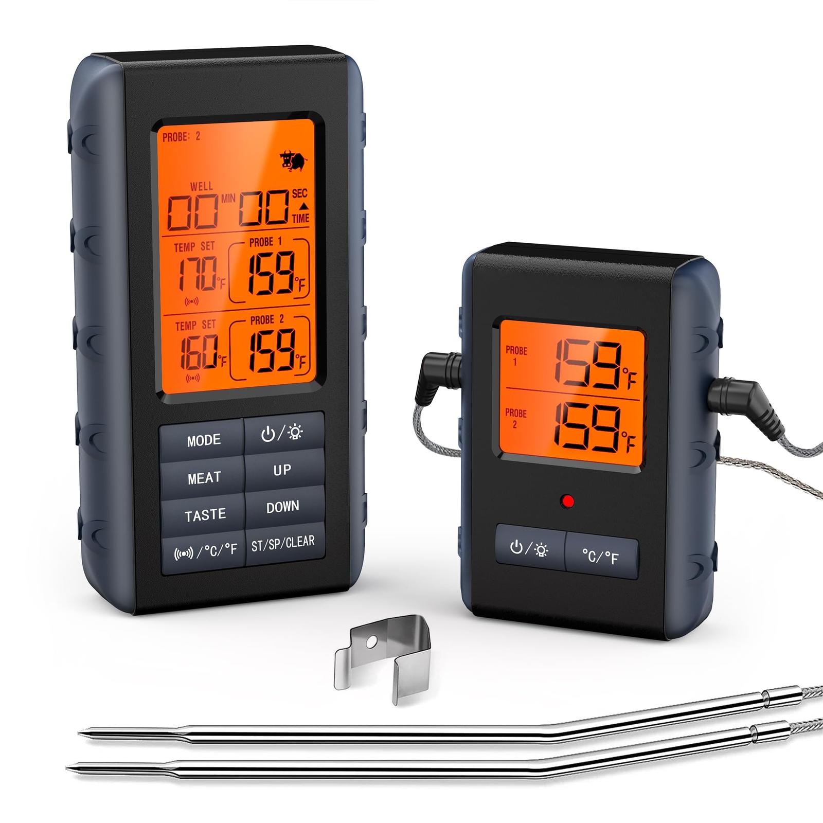 Remote Meat Thermometer Wireless, Wireless Meat Thermometer for Grilling and ...-image