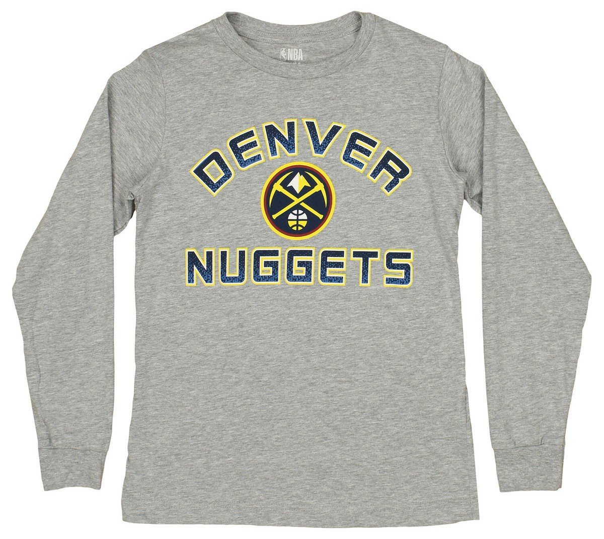 Outerstuff NBA Youth Boys Denver Nuggets Long Sleeve T-Shirt, Grey