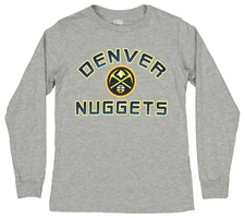 Outerstuff NBA Youth Boys Denver Nuggets Long Sleeve T-Shirt, Grey