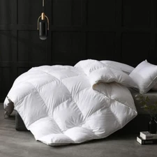 Goose Feather Down Comforter 750FP 100% Soft Organic Cotton 400TC Duvet Insert