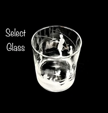 FISHING PEOPLE ENGRAVED on Rocks Whiskey or Dimpled Glass, BIG CATCH, FISH