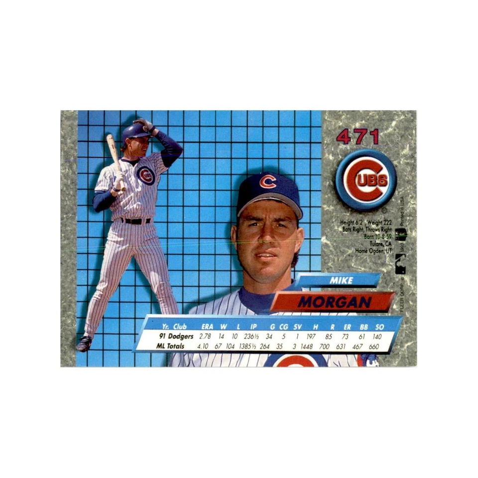 1992 Fleer Ultra Mike Morgan Baseball Cards #471 - Image 2 of 3