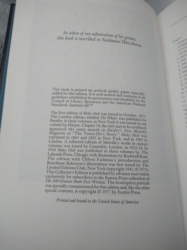 1977 MOBY DICK OR THE WHALE Herman Melville Leather Hardcover Collectors Edition - Picture 6 of 13