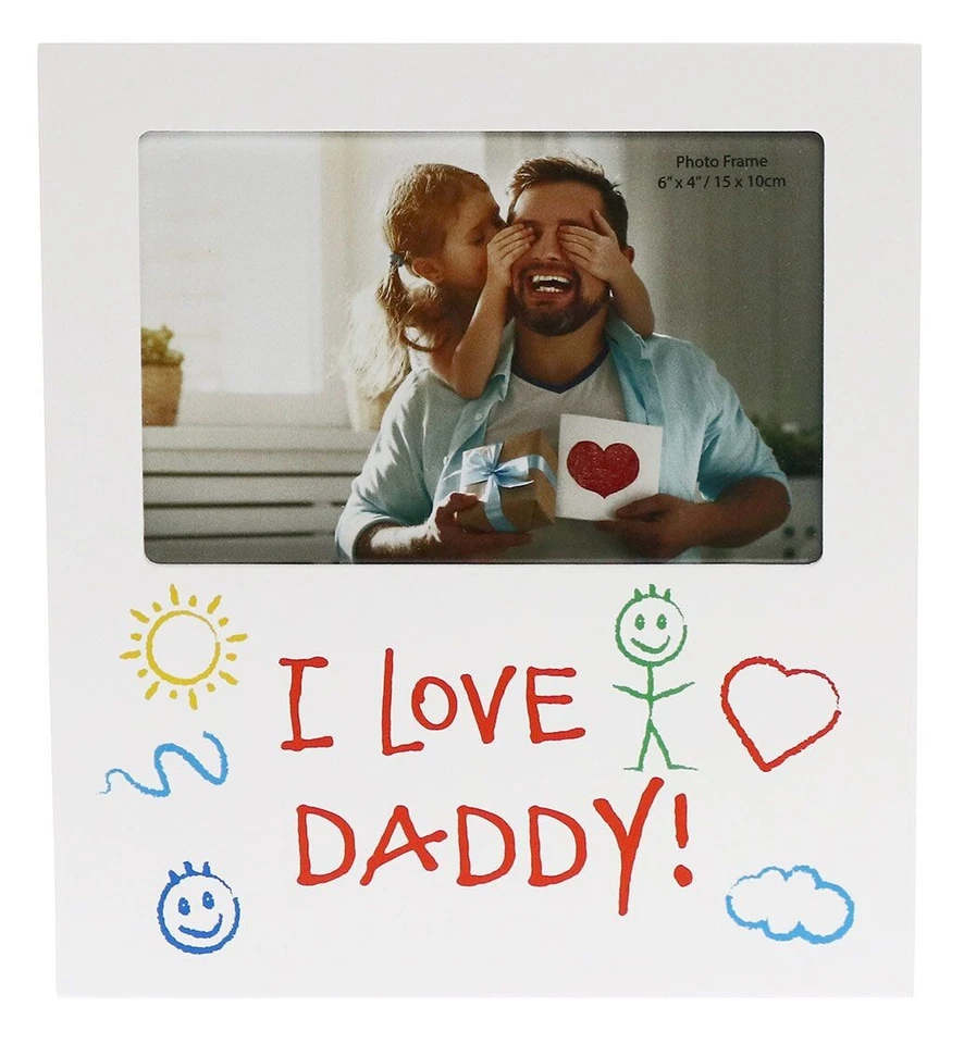 I Love Daddy Kid Arte Papá Marcos MDF Día del Padre 18x20 cm Marco de Fotos Papá PF331 Foto 3 de 3