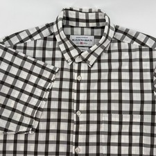 Mizzen Main Leeward Collection Short Sleeve Button Down Shirt XL Trim Fit Black