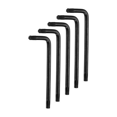 5 Pcs T20 Anti Tamper Proof Torx Hex Key Wrench 2.56'' Long Arm, Black