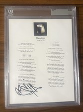 SIA SIGNED CHANDELIER LYRICS SHEET BECKETT COA BAS MUSIC AUTOGRAPH 8.5x11