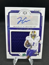 2025 Panini National Treasures Collegiate Jonah Coleman #110 Patch Auto /99 UW