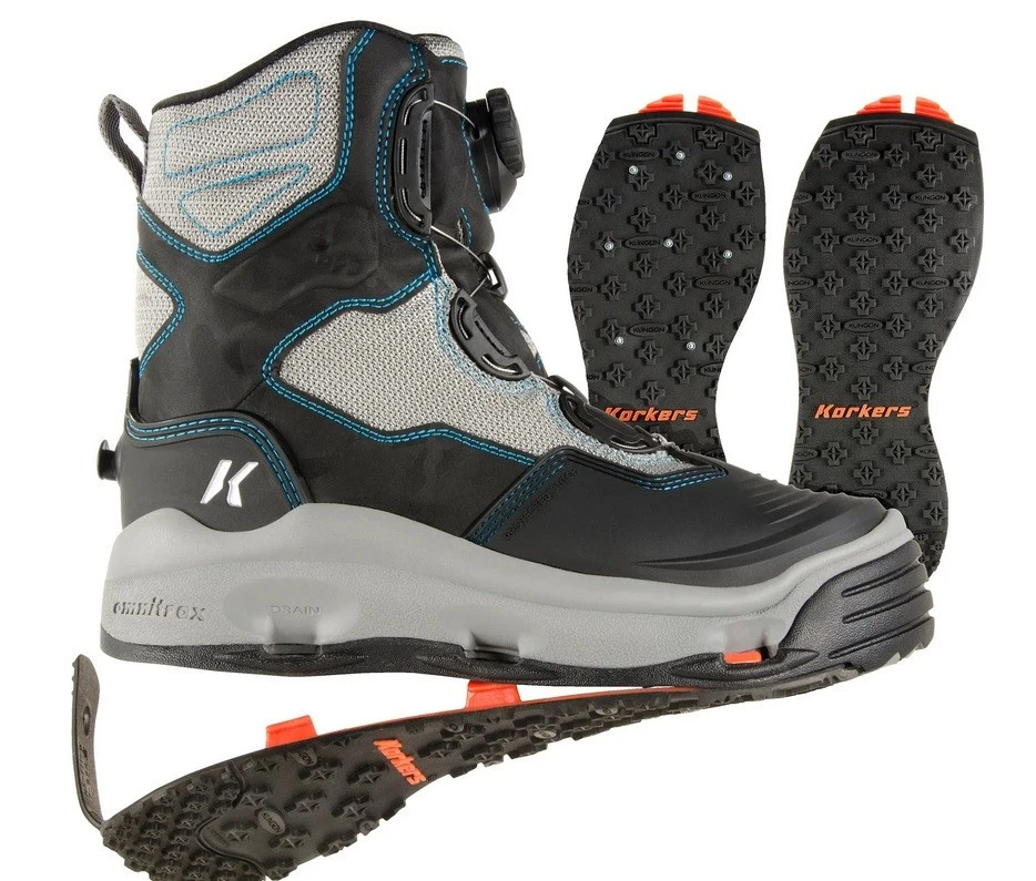 SIZE #9 KORKERS WOMENS DARKHORSE WADING FISHING BOOT STUDDED + KLING-ON SOLES