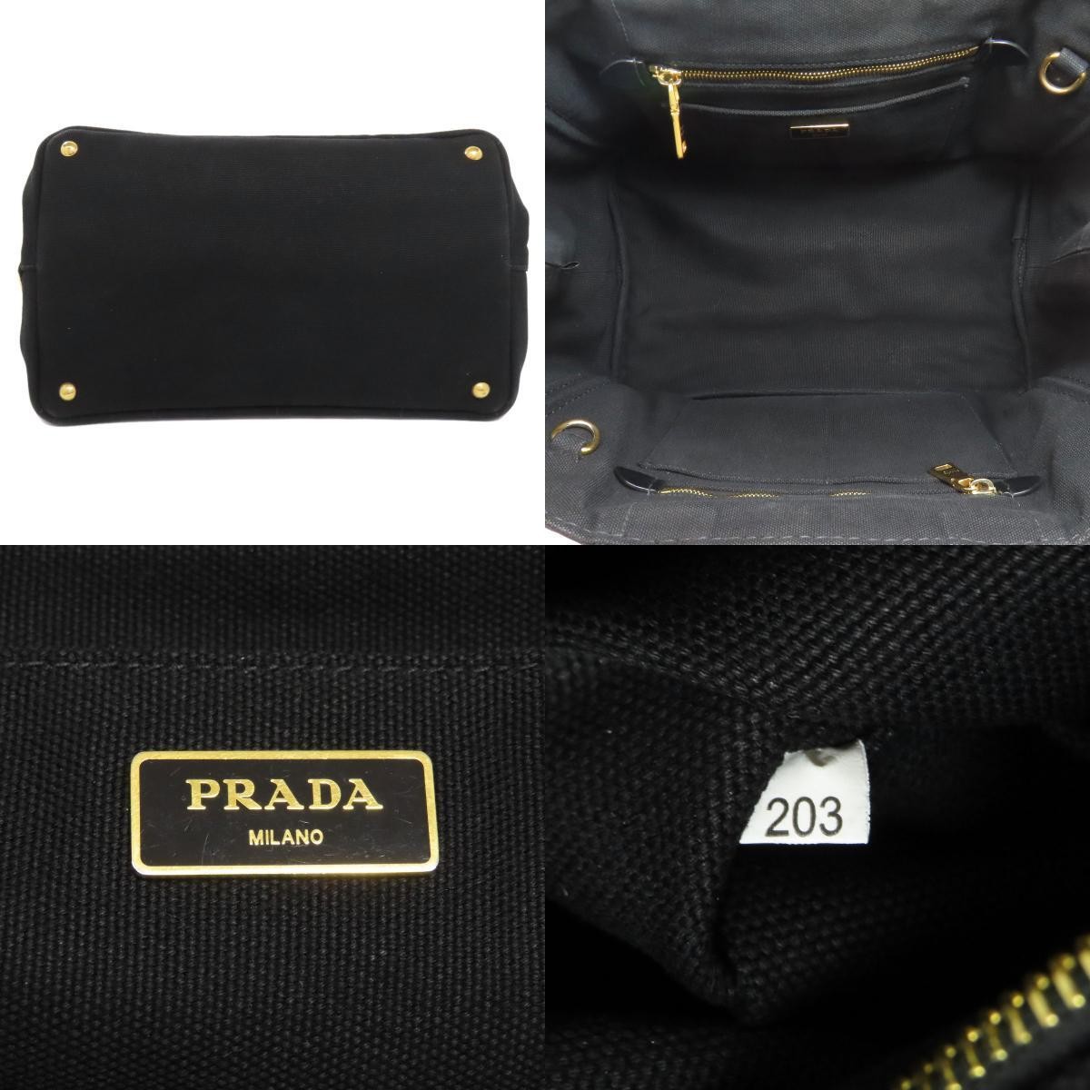 PRADA Canapa 2WAY Handbag Canvas Ladies Used from japan thumbnail 4