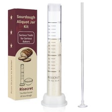 Sourdough Aliquot Jar Set: Precise Dough Rise, Pump, Stand & Cleaning Brush