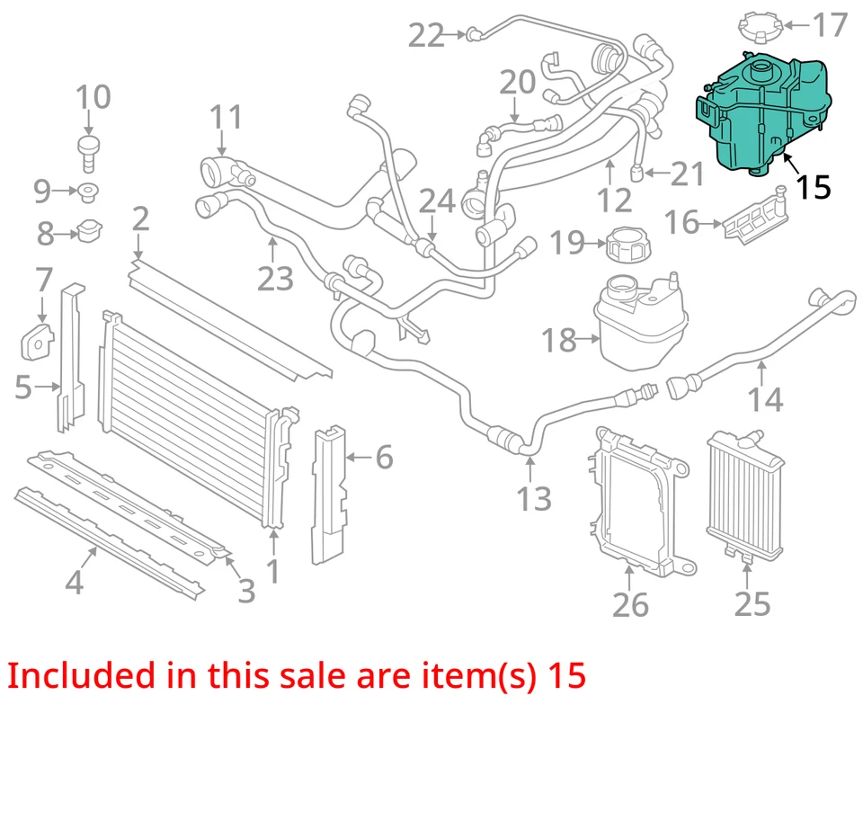 BMW 430i 2018 botella de desbordamiento de refrigerante OEM 76 k millas - LKQ364172268 Foto 4 de 4