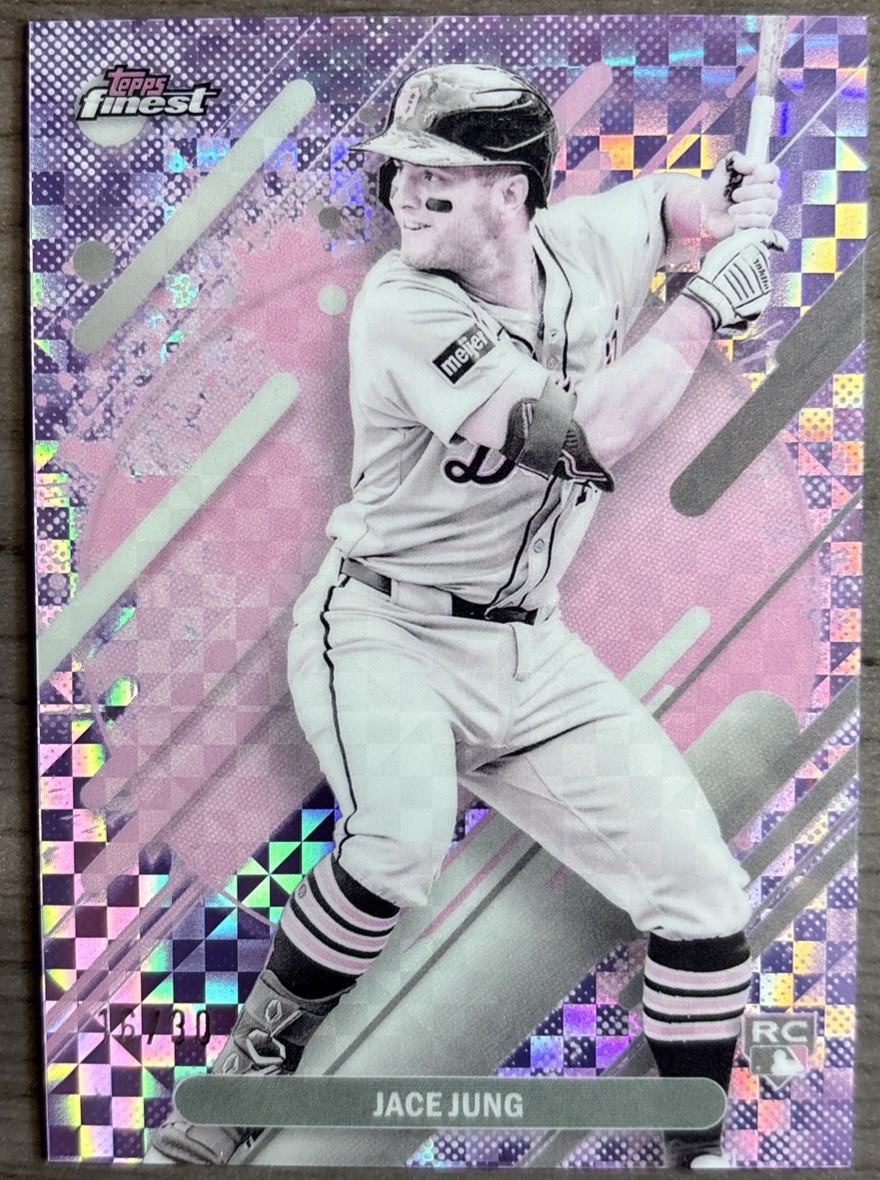 2025 Topps Finest - Rare Jace Jung #243 Pearl Checkerboard Refractor /30 (RC)