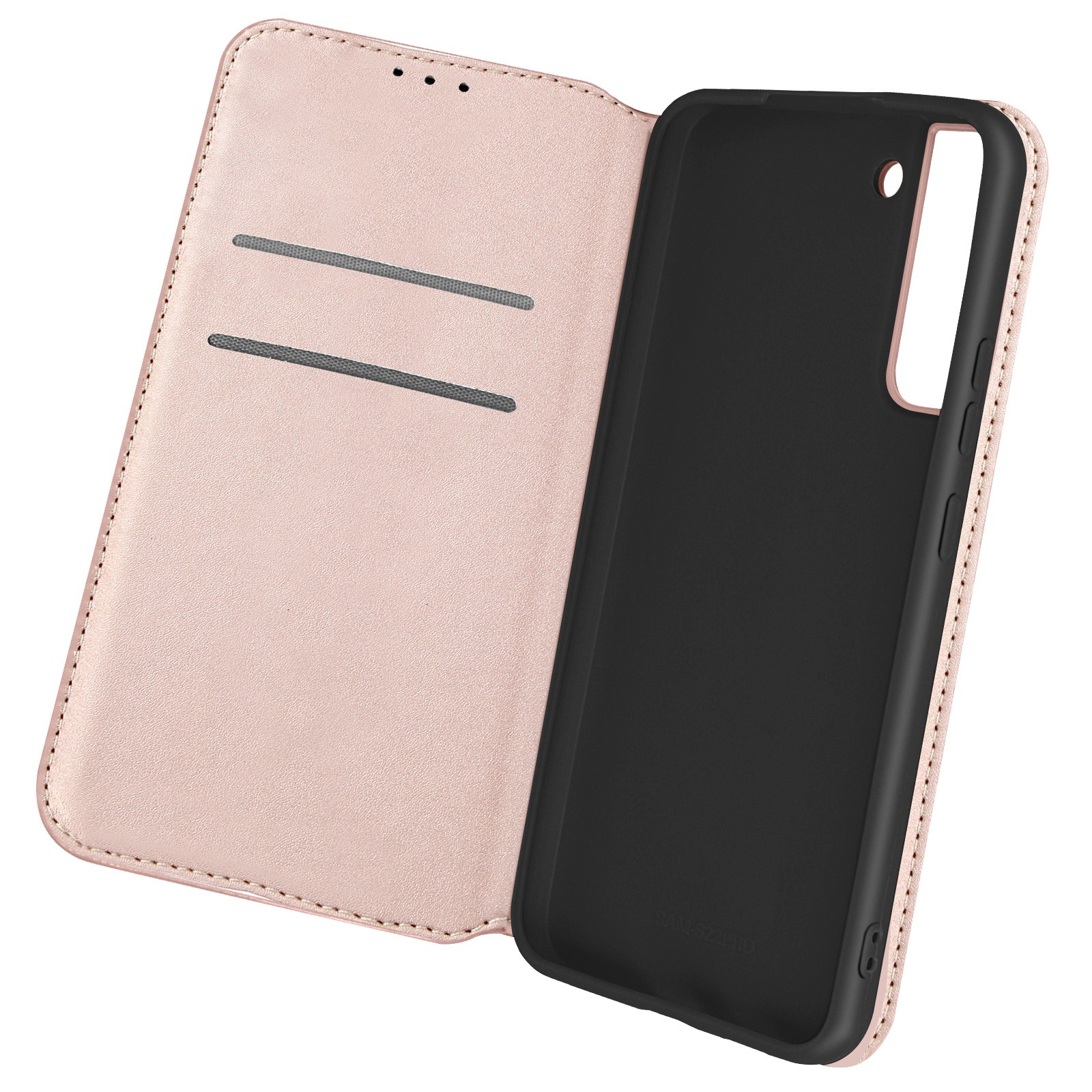 Coque Galaxy S22 antichoc couleur or rose pour ranger vos cartes bancaires