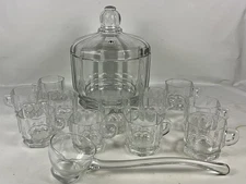 13 pc Original Walther-Glas Germany PUNCH BOWL + Cups + Ladle NTW