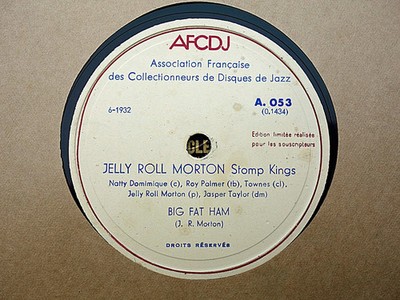 JELLY-ROLL MORTON - Big Fat Ham / KING OLIVER - Close Fit Blues 78 disc (A++)