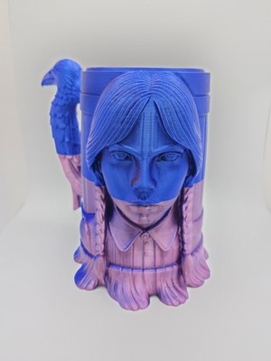 Wednesday Addams Purple 24oz New 3d Printed Coffee Mug Gothic Halloween Raven
