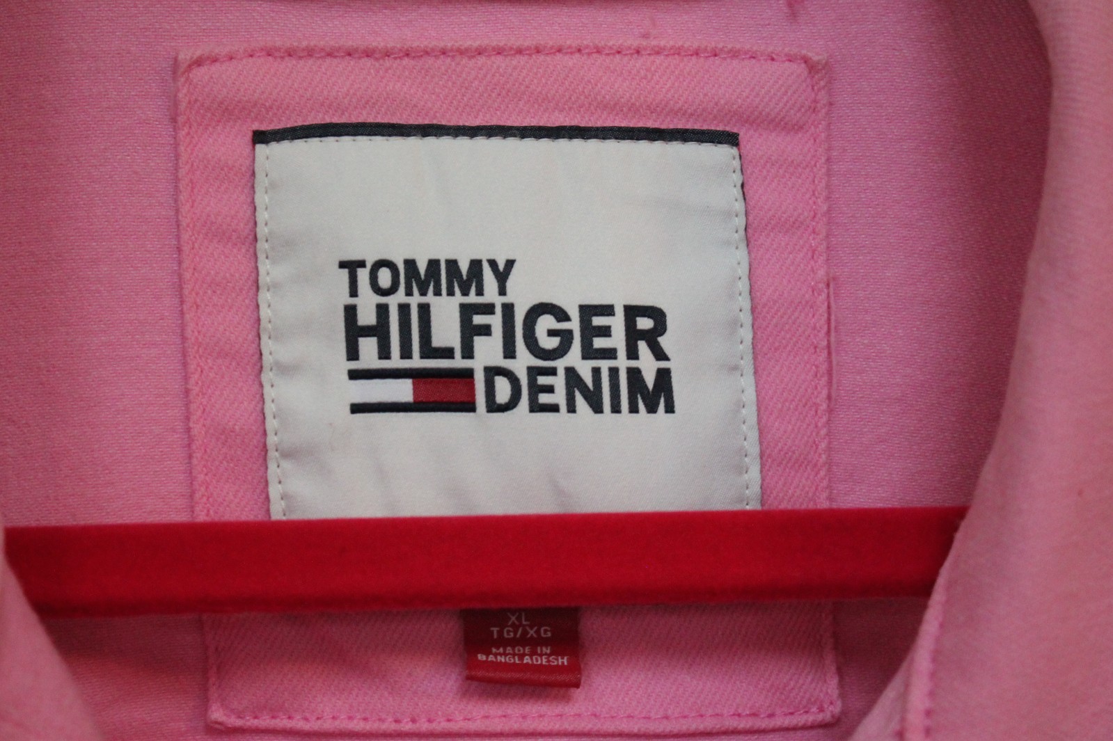 Tommy Hilfiger Women Denim Jean Pink Button Front Jacket  XL  Clean EUC image 2