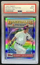 1993 Topps Finest Mickey Tettleton Refractor #80 Tigers PSA 9
