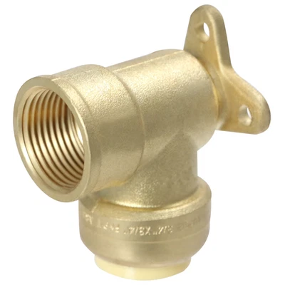 1 Pack XFITTING 3/4" Push Fit x 3/4" Female NPT Drop Ear Elbow, Lead Free Brass