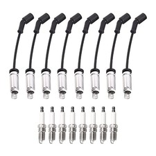 ENA Set of 8 Spark Plug with Wires Set Compatible with Chevy GMC Buick Corvette